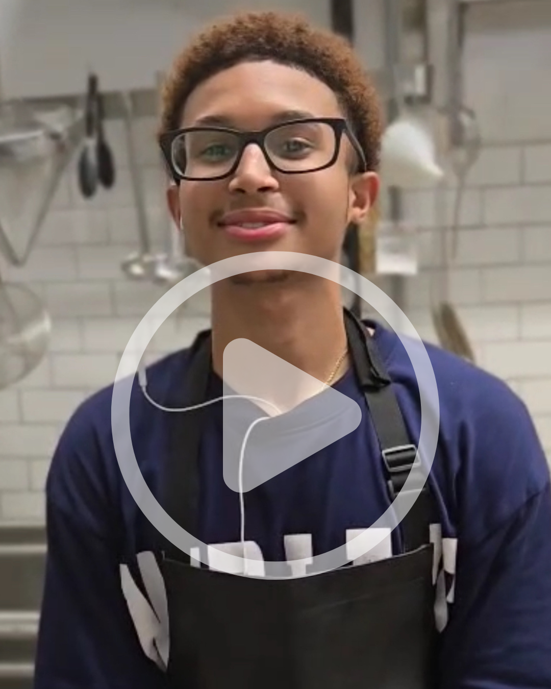 Community Café team member in a video thumbnail